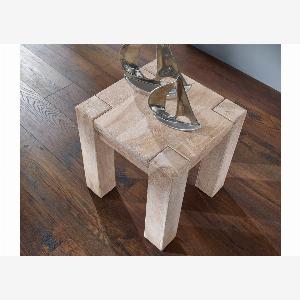 Tabouret 40x40 Acacia blanchi Blanc NATURE WHITE 10