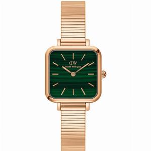 Daniel Wellington Quadro Green Dial Stainless Steel Strap Womenaposs Watch DW00100520