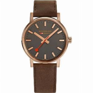 Mondaine Evo2 Rose Gold Grey Brushed Dial Unisex Watch MSE40181LG