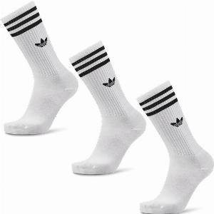 Adidas Solid Crew 3 Pack Unisex Socks  White  Size 4555  Foot Locker