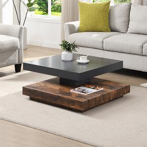 Enjoy 56 Discount on the Hugo Grey and Rustic Oak Rotating Coffee Table