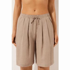 Calzedonia Bermuda en lin et viscose Femme Naturel Taille L
