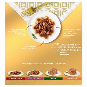GOURMET Gold Double Delicacies with Beef  Chicken Beef  Chicken with Tomato Ocean Fish with Spinach Duck  Turkey Wet Cat Food Can 8x85g