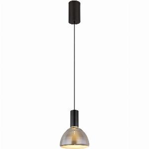 Labora Dome Pendant Ceiling Light Matt Black Smoke Glass Shade LED 3000K