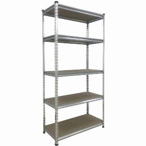 Steel Shelving Unit 4 Tier 164cm  Silver Boltless by Task DIY