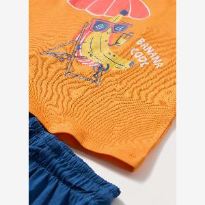 Blukids Jogging Set In Jersey Di Puro Cotone Neonato Bambino Arancione papaya Taglia 3036