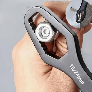 Clé Torx réglable de 5 mm dépaisseur  Clé à double tête autoserrante compatible avec les clés de 3 à 17 mm portable pour les réparations domestiques et automobiles noire polyvalente noir