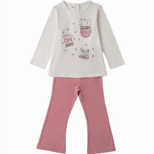 iDo completo Tshirt e leggings bianco rosa