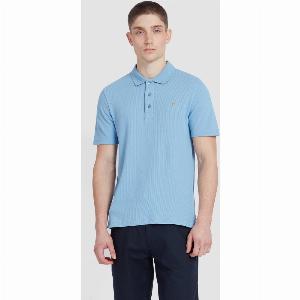 Forster Textured Polo Shirt In Powder Blue