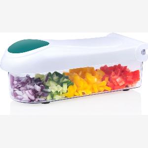 alpina Mandoline Gemüseschneider 9teilig Manueller Küchenschneider mit 6 Klingen WeißTransparent 30 x 12 x 8 cm