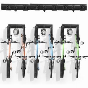 VEVOR Bike Storage Rack 6 Bike Racks and 3 Helmets Hooks Wall Mount Bike Storage Hanger Home  Garage Organizer Customizable for Various Bike Sizes Adjustable Holder Holds Up to 300 lbs 48inch