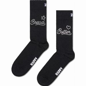 Black Butter Crew Sock  Fun  Funky Novelty Socks