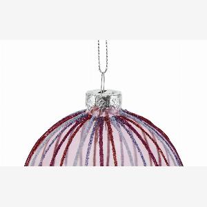 50 Rabatt auf rosa Weihnachtsbaumkugel aus Glas und Aluminium Ø 8 cm