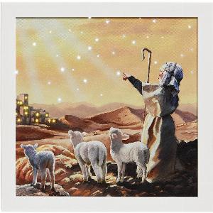 Beleuchtetes LEDBild von Weihnachten mit Hirten Schafen und Sternen in Bethlehem jetzt 896