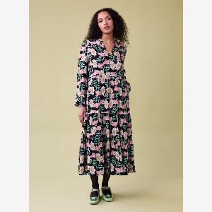 Joanie Clothing Cady Daisy Print Long Sleeve Smock DressEXTRA LARGE UK L US 1618