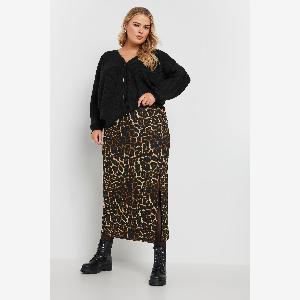 Jupe Maxi Marron à Motif Léopard pour Femmes Grande Taille 9
