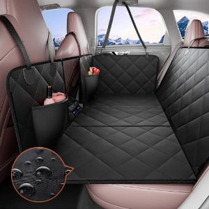 VEVOR Back Seat Extender for DogsDog Hammock for Car Back seat Dog Car Seat Cover with Hard Bottom Dog Car Seat Bed 53x248 Supports 350lb with Mesh Window and Storage Pocket for Car SUVTruck