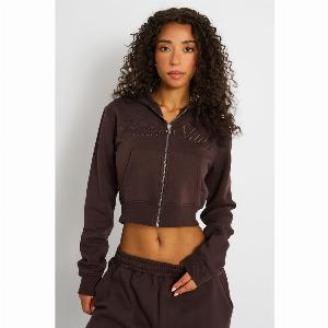 Enjoy a 29 discount on the Kaiia Studio Mocha Cropped Zip Up Hoodie