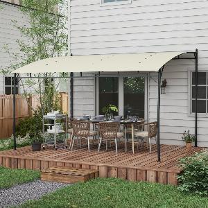 3 x 4m Metal Frame Pergola Cream