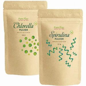 Vorteilspack Spirulina Pulver China Bio  Roh 250 g  Chlorella Pulver China Bio  Roh 250 g