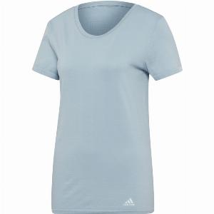Adidas TEE W hardloopshirt voor dames blauw en grijs Maat L