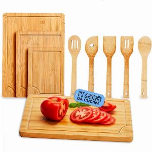 Avilia Home Sconto 33% su set di taglieri in bamboo con utensili da cucina inclusi