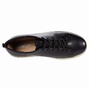 Vionic Aura Paisley Leather Womens Lace Up Sneakers  Black  SizeUS 85 Women
