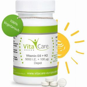Vitamin D3 5000 IE  K2 100 µg DEPOT  180 Stück