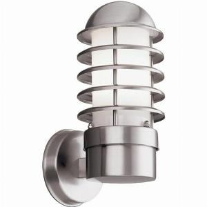 Louvre Stainless Steel Outdoor Wall Light With White Shade