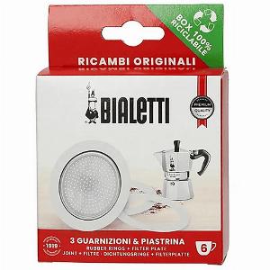 Accessorio caffè bialetti 3 guarn 1 piast 6 tazze
