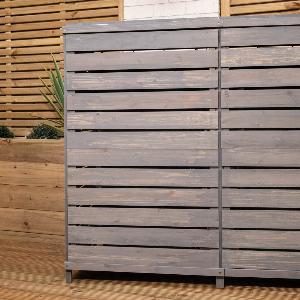 Factory Seconds Pack of 4 Grey Washed Back Panels Only For SABINS3 Double Bin Storage