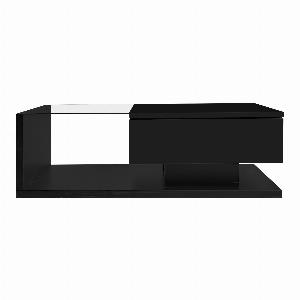 Gloss Coffee Table in Black with 16color LED Lights Coffee Table with Storage Modern Coffee Table with High Gloss Finish   Aosom UK