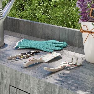 Outsunny Gartenwerkzeug Set 3 Stück Garten Werkzeug aus Metall Gartengeräte mit Blumenkelle Handrechen Gartenschere Gartenarbeit Set Gartengeschenke für Frauen und Männer Mehrfarbig   Aosom