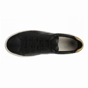Vionic Colbie Tumbled Leather Mens Fashion Sneakers  Black  SizeUS 11 Men
