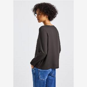 Street One Blouse à col rond avec découpe