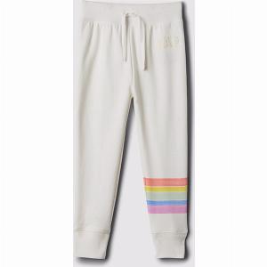Pantaloni jogger bianchi per bambina con righe  Sconto 20