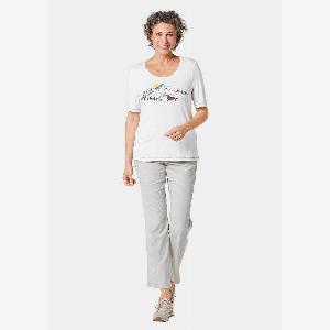 Trageangenehmes Shirt mit Frontprint in Weiß Größe 46 von Goldner Fashion jetzt 9  statt 19 