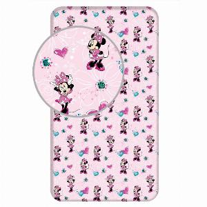 Disney  Drap housse en coton Minnie  Fleurs  Rose  90 x 200 cm