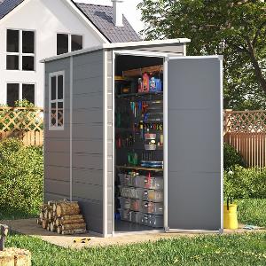 122CM Depth Plastic Lockable Garden Storage Shed with Window