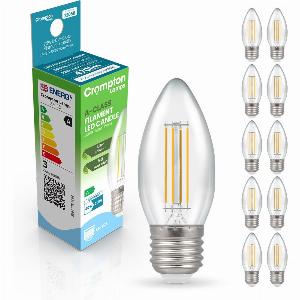 Crompton Candle LED Light Bulb UltraEfficient E27 22W 40W Eqv Warm White 10Pack AClass Clear