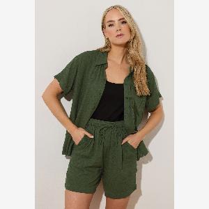 Lts Tall Khaki Green Cotton Crinkle Shorts 18 Lts now 1120 reduced by 30