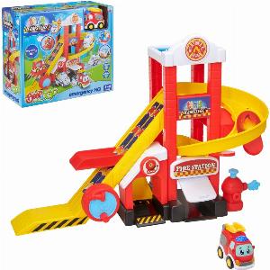 Tiny Teamsterz Beep  Go Fire Station HQ  Includes 1 Fire Engine