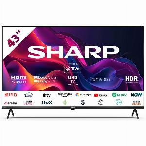 Sharp 4TC43GK4245KB 43 Inch 4K UHD Frameless Smart TiVo TV 2024