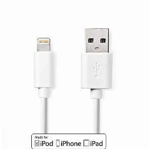 Nedis MFI Apple Lightning 8Pin for USBA Male to Lightning  White  2m