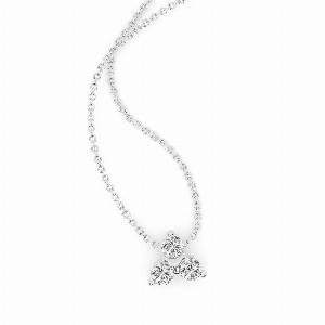 Synergy Three Stone Lab Diamond Necklace  10K White Gold 1 ct tw