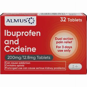 Almus Ibuprofen  Codeine Tablets 200mg128mg 32 Pack Previously 899 Now 799 Save 11