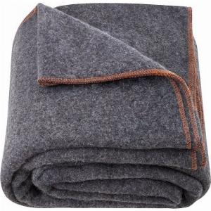Wool Camping Blanket 64 x 88 Warm for Camping Hiking Travel Light Grey