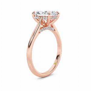 Twinkle Halo Radiant Cut Lab Grown Diamond Engagement Ring  10K Rose Gold 2 15 CT TW