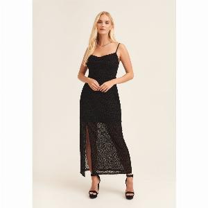 Animal Cowl Midi Dress