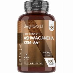 Buy Ashwagandha KSM66 Tablets  1500 mg 180 Tablets  WeightWorldUK